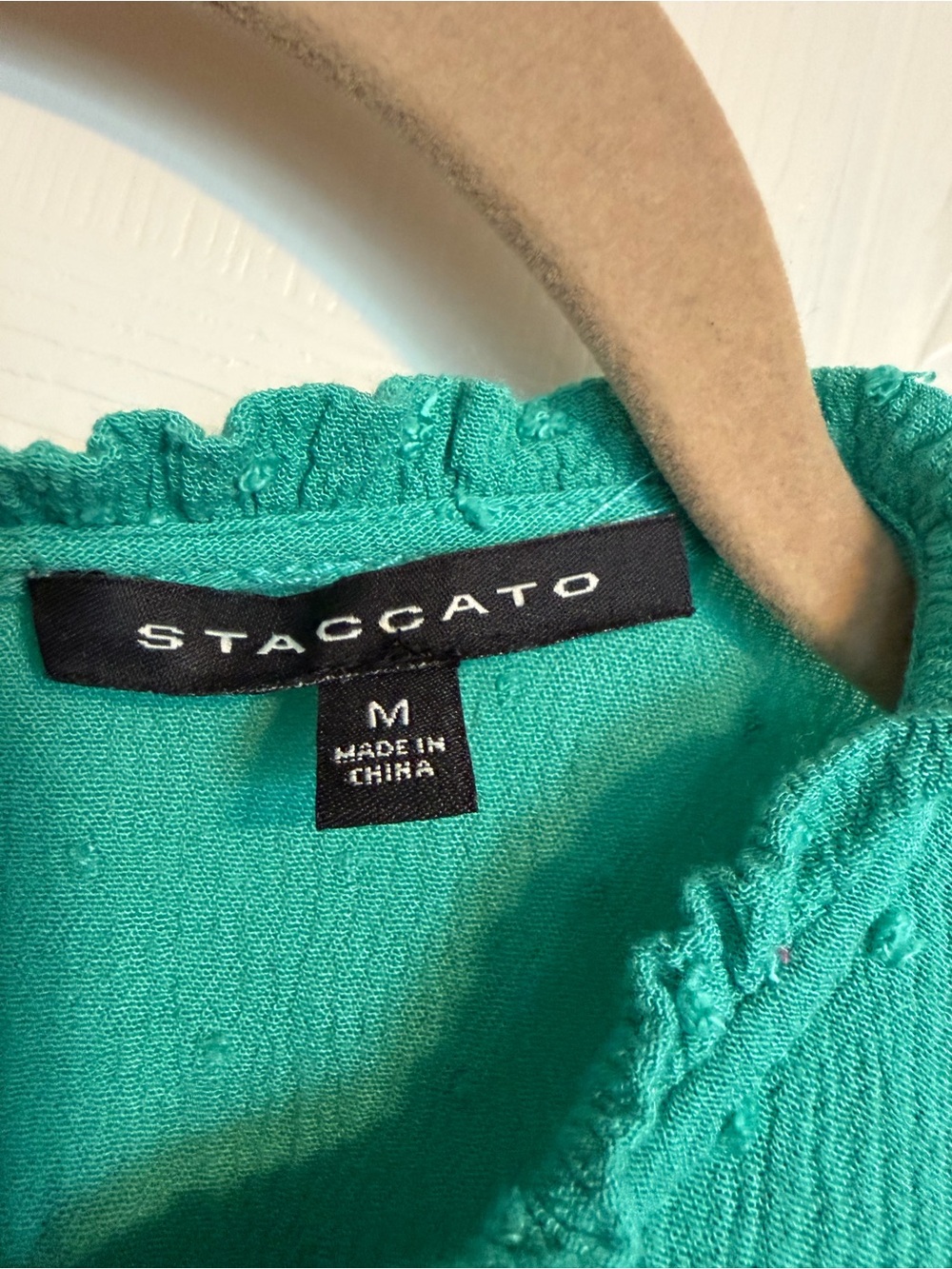 Staccato Teal Ruffle Neck Short Sleeve Dress - Picture 2 of 4